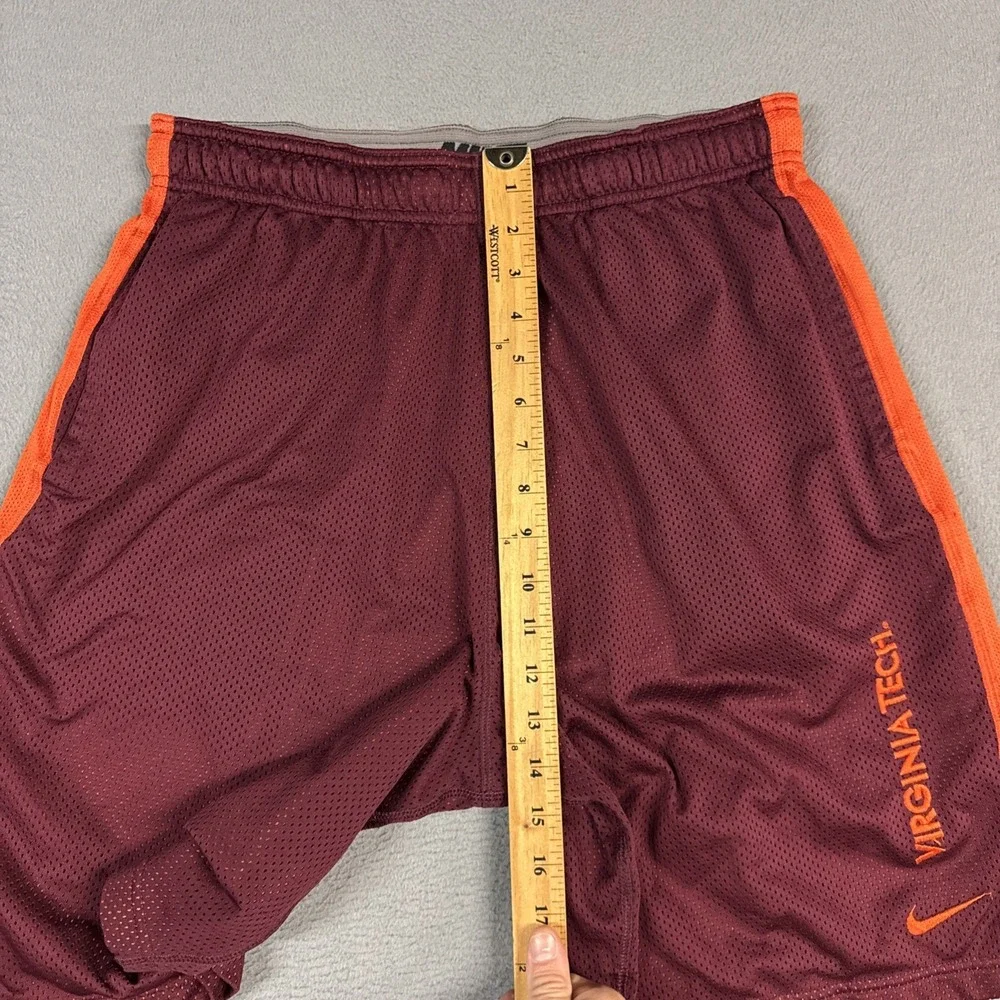 Nike Basketball Shorts Mens Medium Maroon Virginia Tech Dri Fit Relaxed Stretch